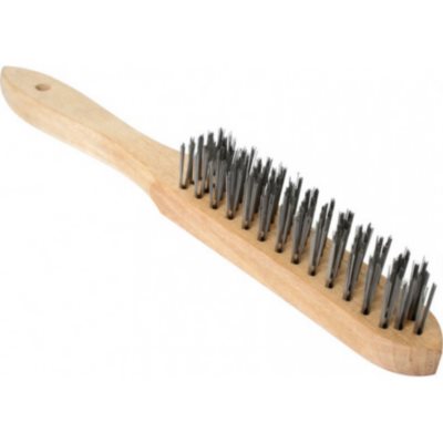 [A02812] Brosse nettoyage metallique manche bois Grand Modèle (12)