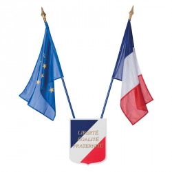 [A03508] Kit Ecole comprenant 1Ecusson, 1 drapeau France et 1 drapeau Europe (60x90)